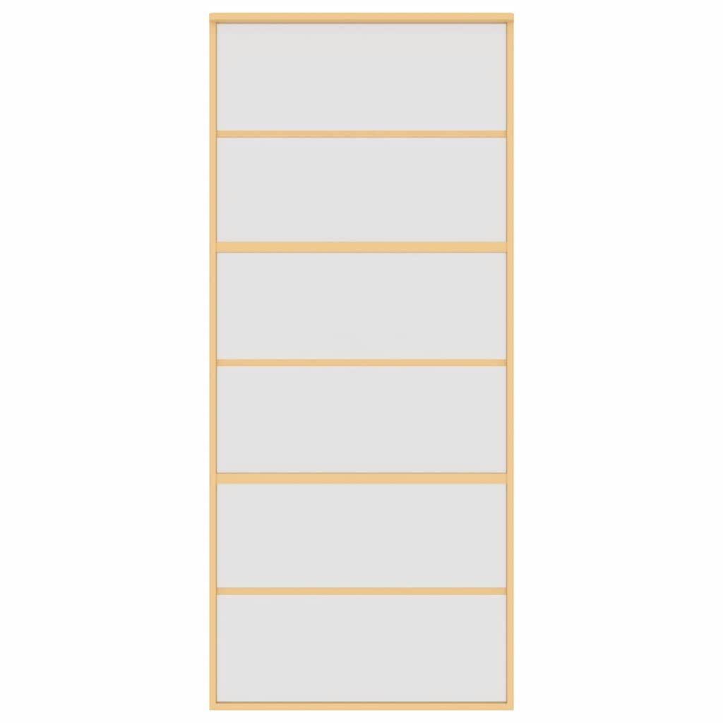 vidaXL Sliding Door Gold 90x205 cm Frosted ESG Glass and Aluminium