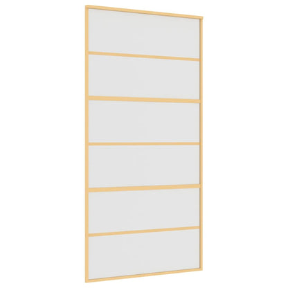 vidaXL Sliding Door Gold 102,5x205 cm Frosted ESG Glass and Aluminium