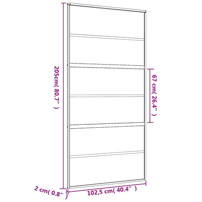 vidaXL Sliding Door Gold 102,5x205 cm Frosted ESG Glass and Aluminium