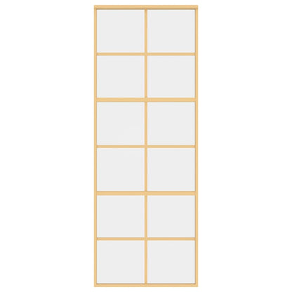 vidaXL Sliding Door Gold 76x205 cm Clear ESG Glass and Aluminium