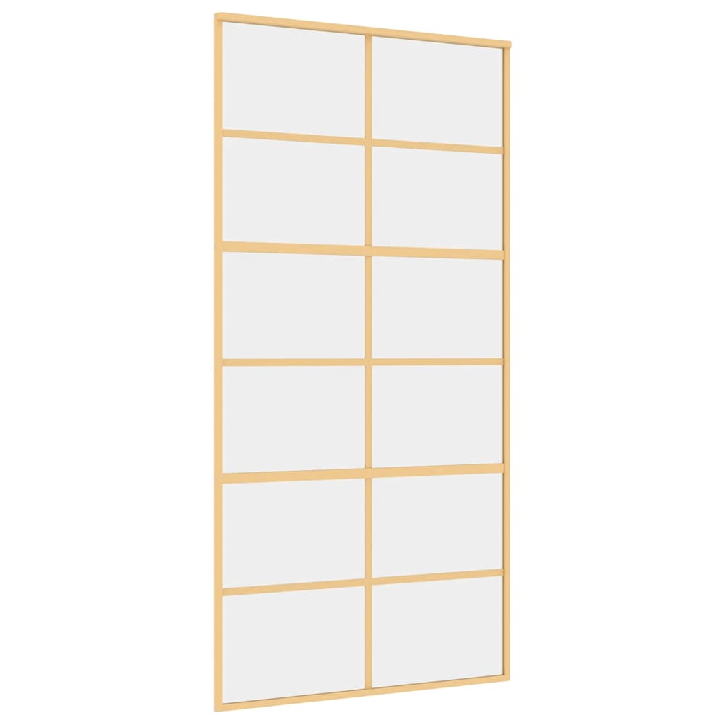 vidaXL Sliding Door Gold 102,5x205 cm Clear ESG Glass and Aluminium