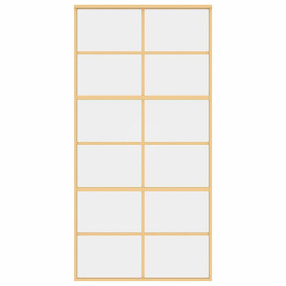 vidaXL Sliding Door Gold 102,5x205 cm Clear ESG Glass and Aluminium