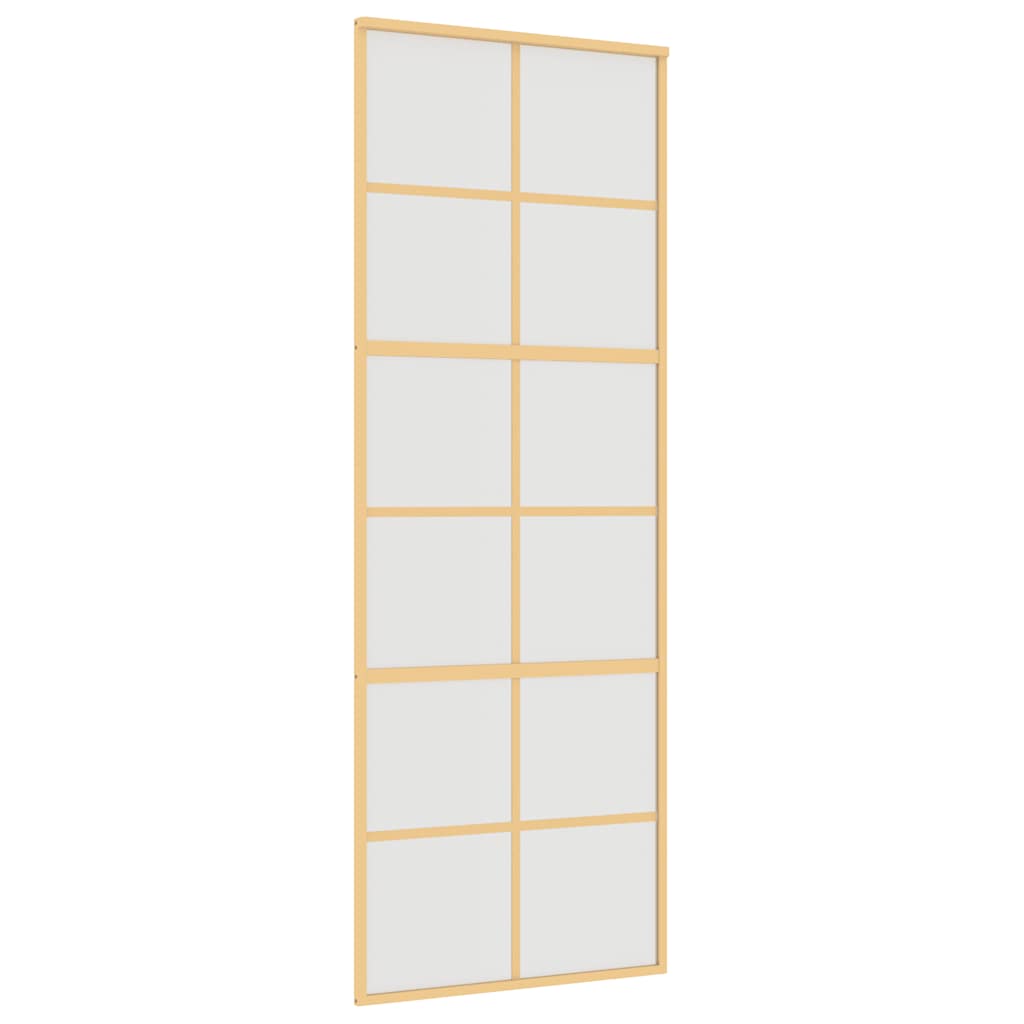 vidaXL Sliding Door Gold 76x205 cm Frosted ESG Glass and Aluminium