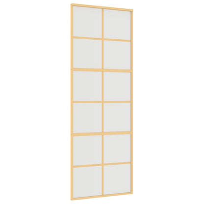 vidaXL Sliding Door Gold 76x205 cm Frosted ESG Glass and Aluminium