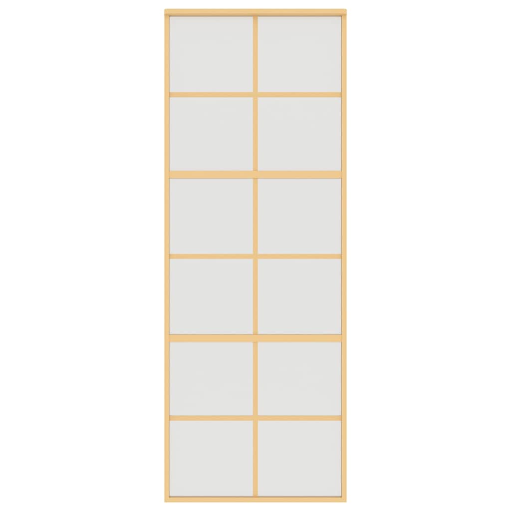 vidaXL Sliding Door Gold 76x205 cm Frosted ESG Glass and Aluminium