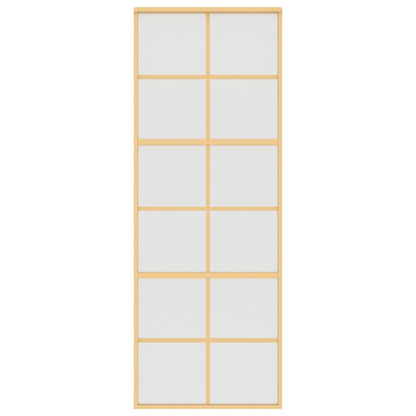 vidaXL Sliding Door Gold 76x205 cm Frosted ESG Glass and Aluminium