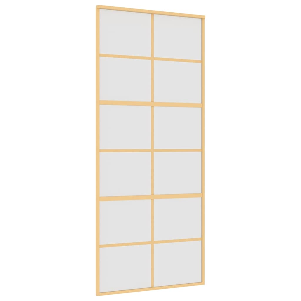 vidaXL Sliding Door Gold 90x205 cm Frosted ESG Glass and Aluminium