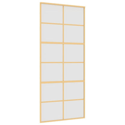 vidaXL Sliding Door Gold 90x205 cm Frosted ESG Glass and Aluminium