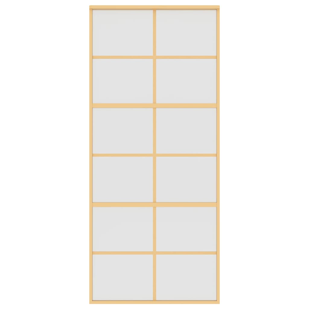 vidaXL Sliding Door Gold 90x205 cm Frosted ESG Glass and Aluminium