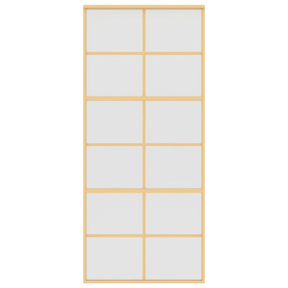 vidaXL Sliding Door Gold 90x205 cm Frosted ESG Glass and Aluminium