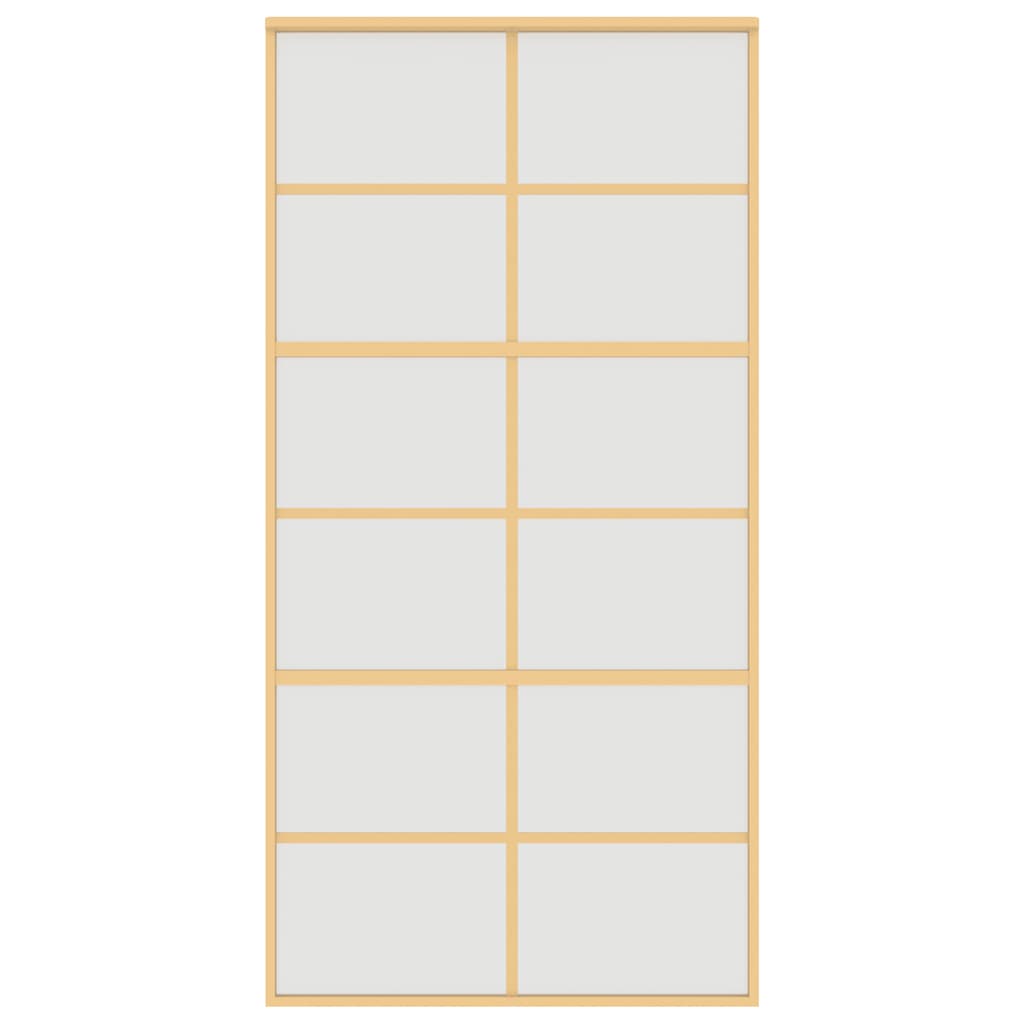 vidaXL Sliding Door Gold 102.5x205 cm Frosted ESG Glass and Aluminium