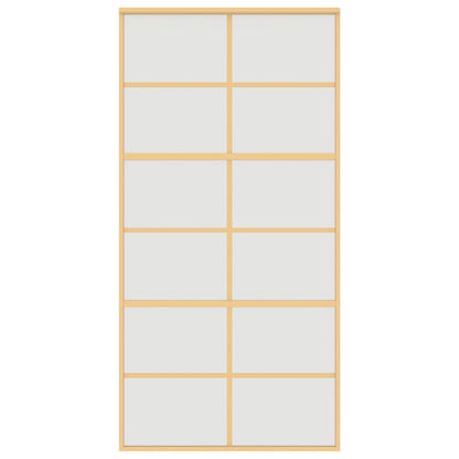 vidaXL Sliding Door Gold 102.5x205 cm Frosted ESG Glass and Aluminium