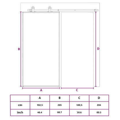 vidaXL Sliding Door Gold 102.5x205 cm Frosted ESG Glass and Aluminium