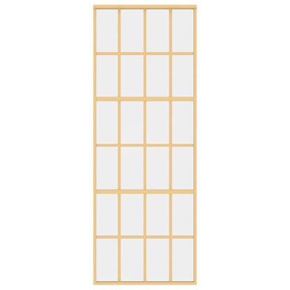 vidaXL Sliding Door Gold 76x205 cm Clear ESG Glass and Aluminium