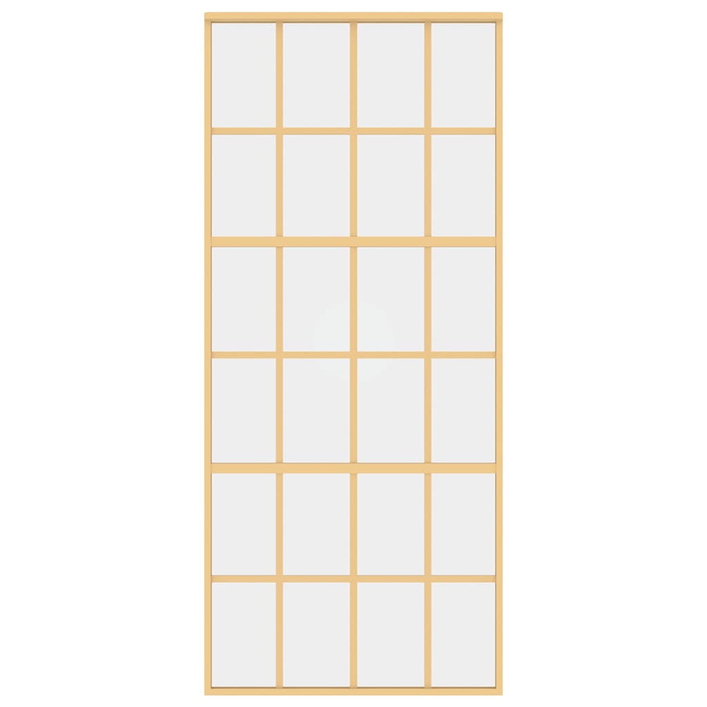 vidaXL Sliding Door Gold 90x205 cm Clear ESG Glass and Aluminium