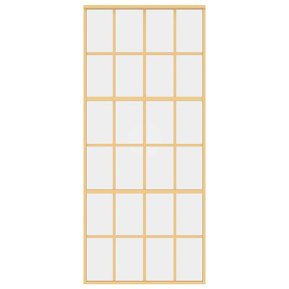 vidaXL Sliding Door Gold 90x205 cm Clear ESG Glass and Aluminium