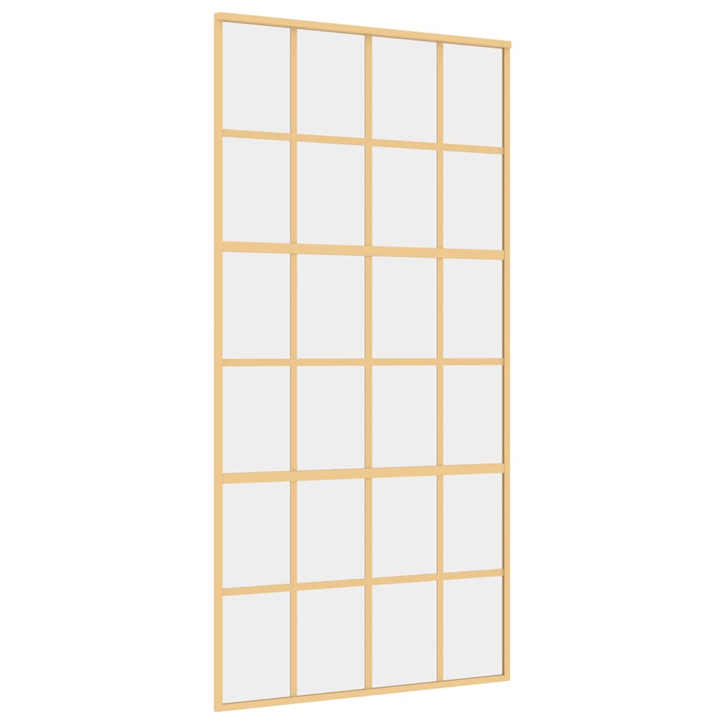 vidaXL Sliding Door Gold 102,5x205 cm Clear ESG Glass and Aluminium