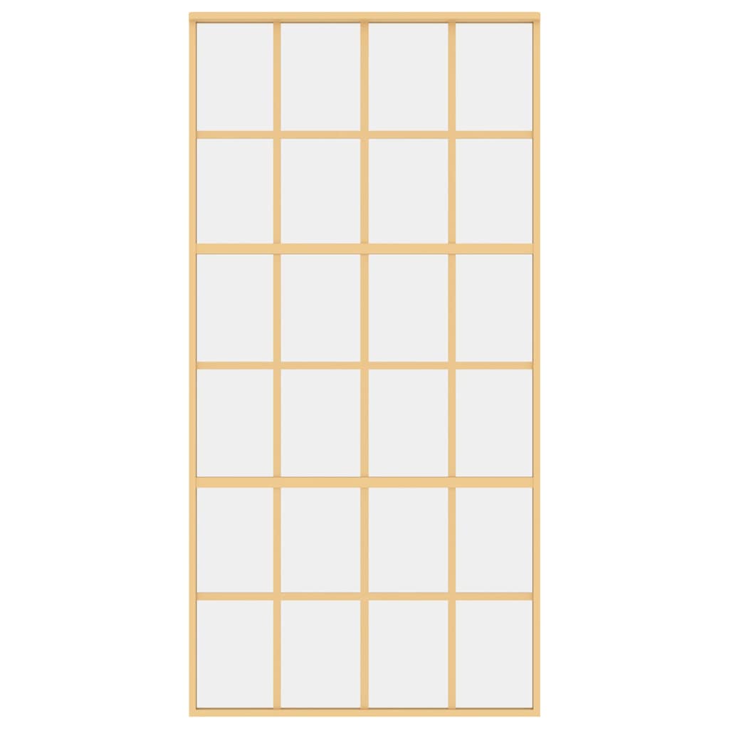 vidaXL Sliding Door Gold 102,5x205 cm Clear ESG Glass and Aluminium
