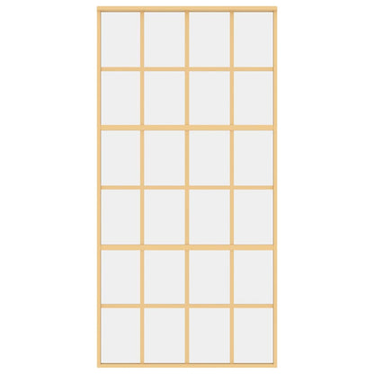 vidaXL Sliding Door Gold 102,5x205 cm Clear ESG Glass and Aluminium