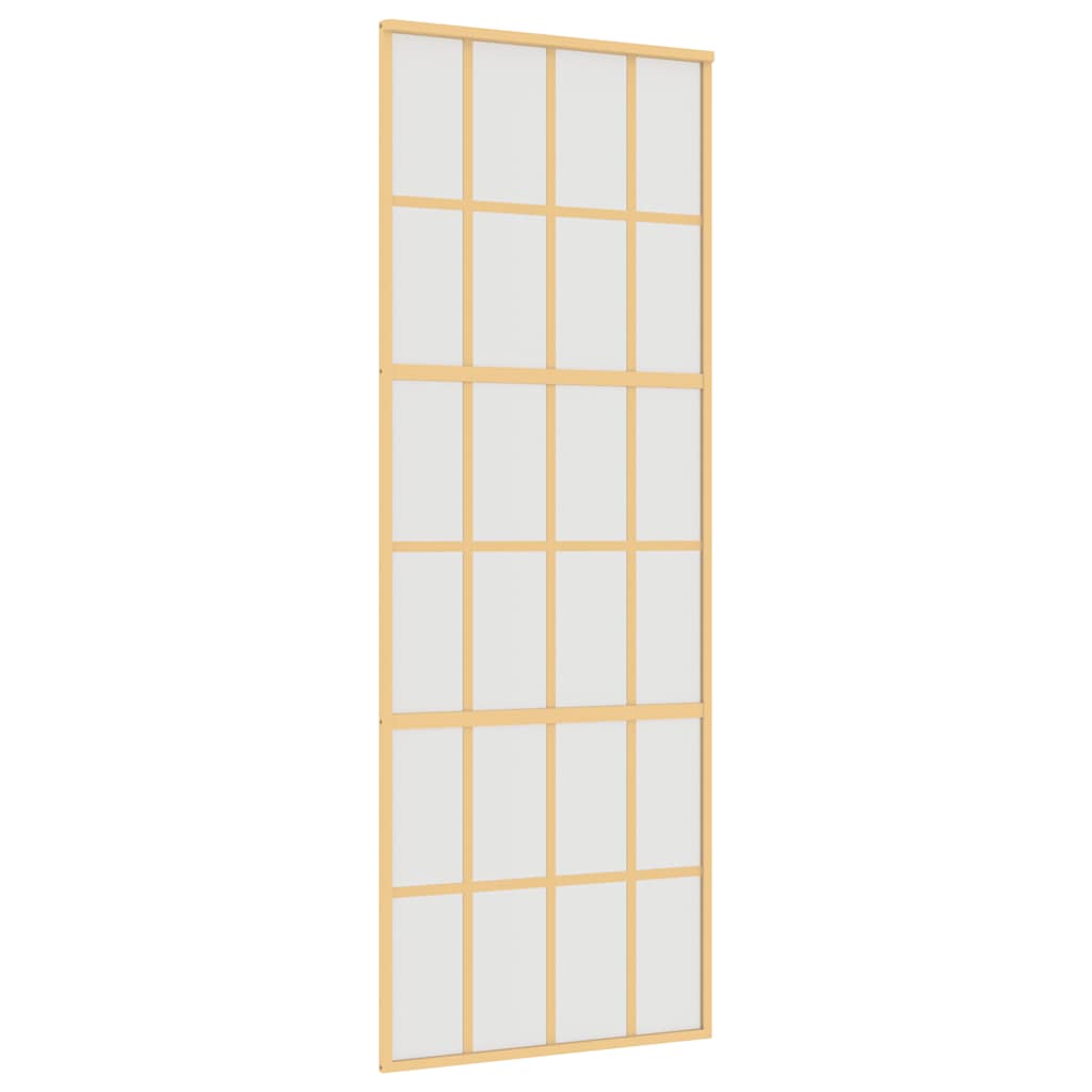 vidaXL Sliding Door Gold 76x205 cm Frosted ESG Glass and Aluminium