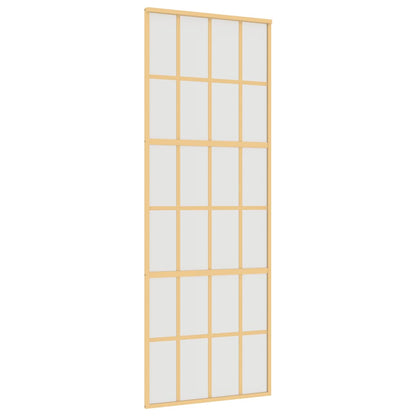 vidaXL Sliding Door Gold 76x205 cm Frosted ESG Glass and Aluminium