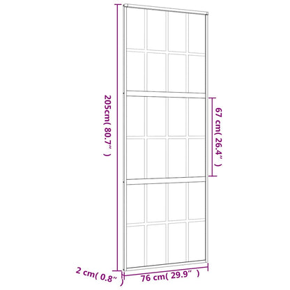 vidaXL Sliding Door Gold 76x205 cm Frosted ESG Glass and Aluminium