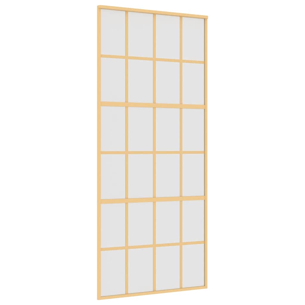 vidaXL Sliding Door Gold 90x205 cm Frosted ESG Glass and Aluminium