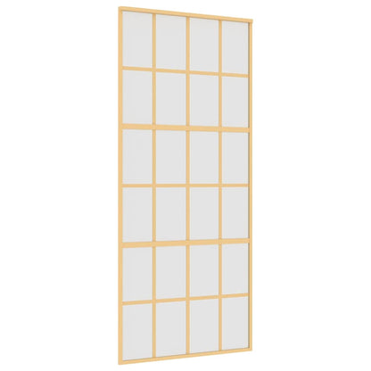 vidaXL Sliding Door Gold 90x205 cm Frosted ESG Glass and Aluminium