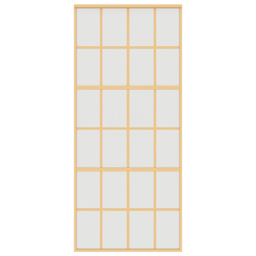 vidaXL Sliding Door Gold 90x205 cm Frosted ESG Glass and Aluminium