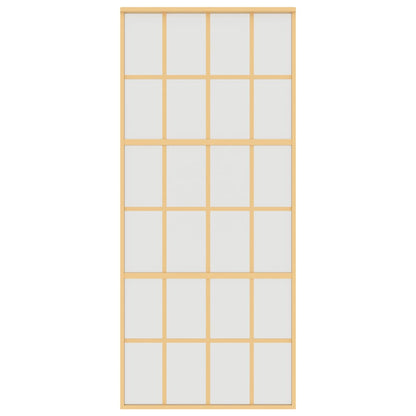 vidaXL Sliding Door Gold 90x205 cm Frosted ESG Glass and Aluminium