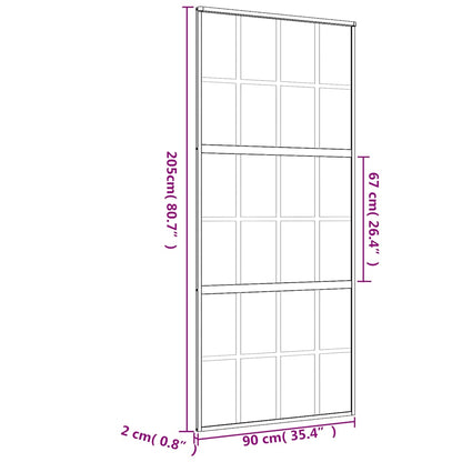 vidaXL Sliding Door Gold 90x205 cm Frosted ESG Glass and Aluminium