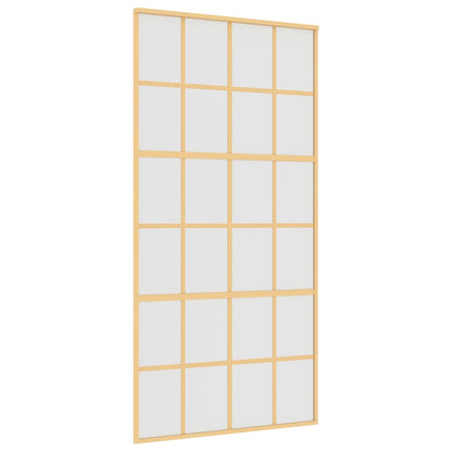 vidaXL Sliding Door Gold 102,5x205 cm Frosted ESG Glass and Aluminium