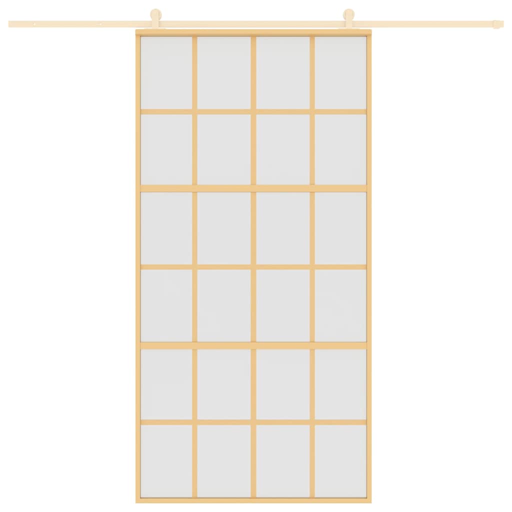 vidaXL Sliding Door Gold 102,5x205 cm Frosted ESG Glass and Aluminium