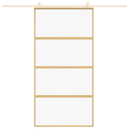 vidaXL Sliding Door Gold 102.5x205 cm Clear ESG Glass and Aluminium