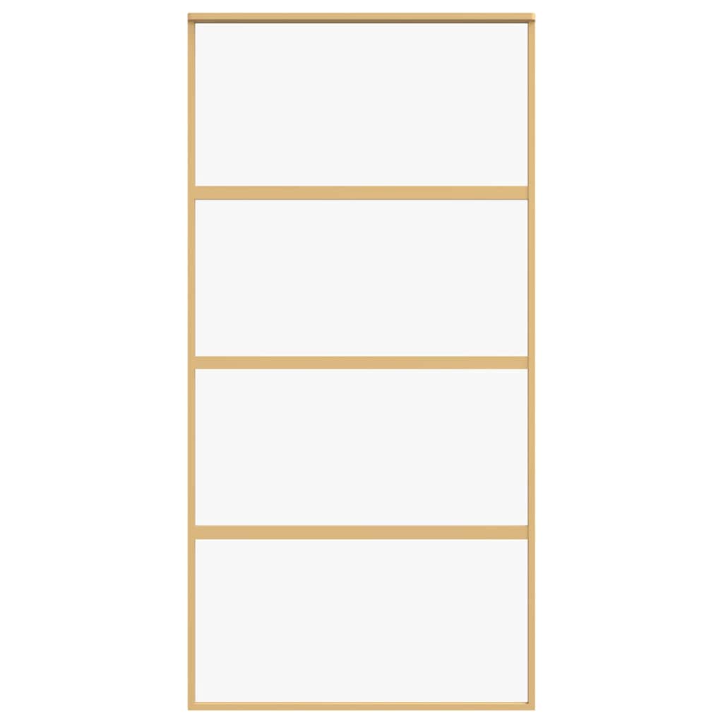 vidaXL Sliding Door Gold 102.5x205 cm Clear ESG Glass and Aluminium