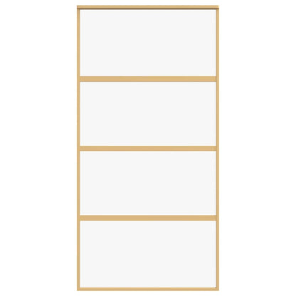 vidaXL Sliding Door Gold 102.5x205 cm Clear ESG Glass and Aluminium