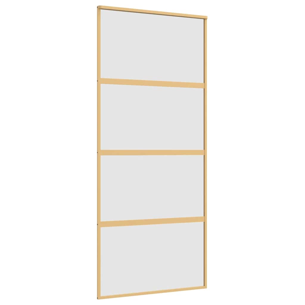 vidaXL Sliding Door Gold 90x205 cm Frosted ESG Glass and Aluminium