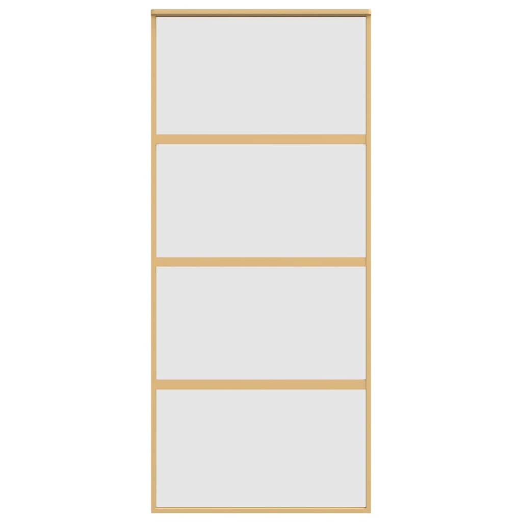 vidaXL Sliding Door Gold 90x205 cm Frosted ESG Glass and Aluminium