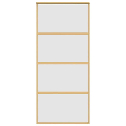 vidaXL Sliding Door Gold 90x205 cm Frosted ESG Glass and Aluminium