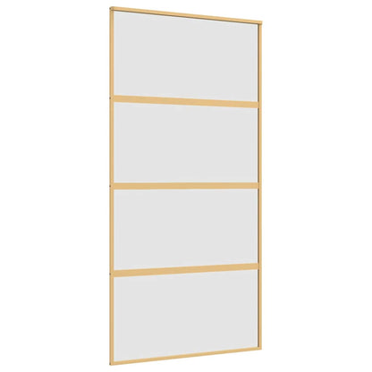 vidaXL Sliding Door Gold 102.5x205 cm Frosted ESG Glass and Aluminium