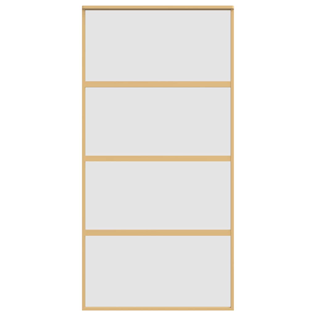 vidaXL Sliding Door Gold 102.5x205 cm Frosted ESG Glass and Aluminium