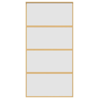 vidaXL Sliding Door Gold 102.5x205 cm Frosted ESG Glass and Aluminium