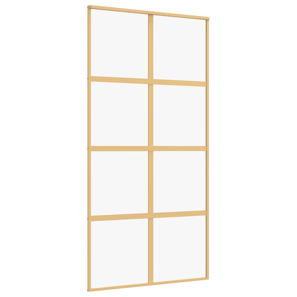vidaXL Sliding Door Gold 102.5x205 cm Clear ESG Glass and Aluminium