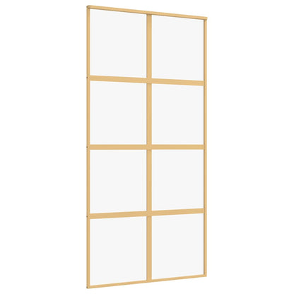 vidaXL Sliding Door Gold 102.5x205 cm Clear ESG Glass and Aluminium