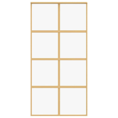 vidaXL Sliding Door Gold 102.5x205 cm Clear ESG Glass and Aluminium