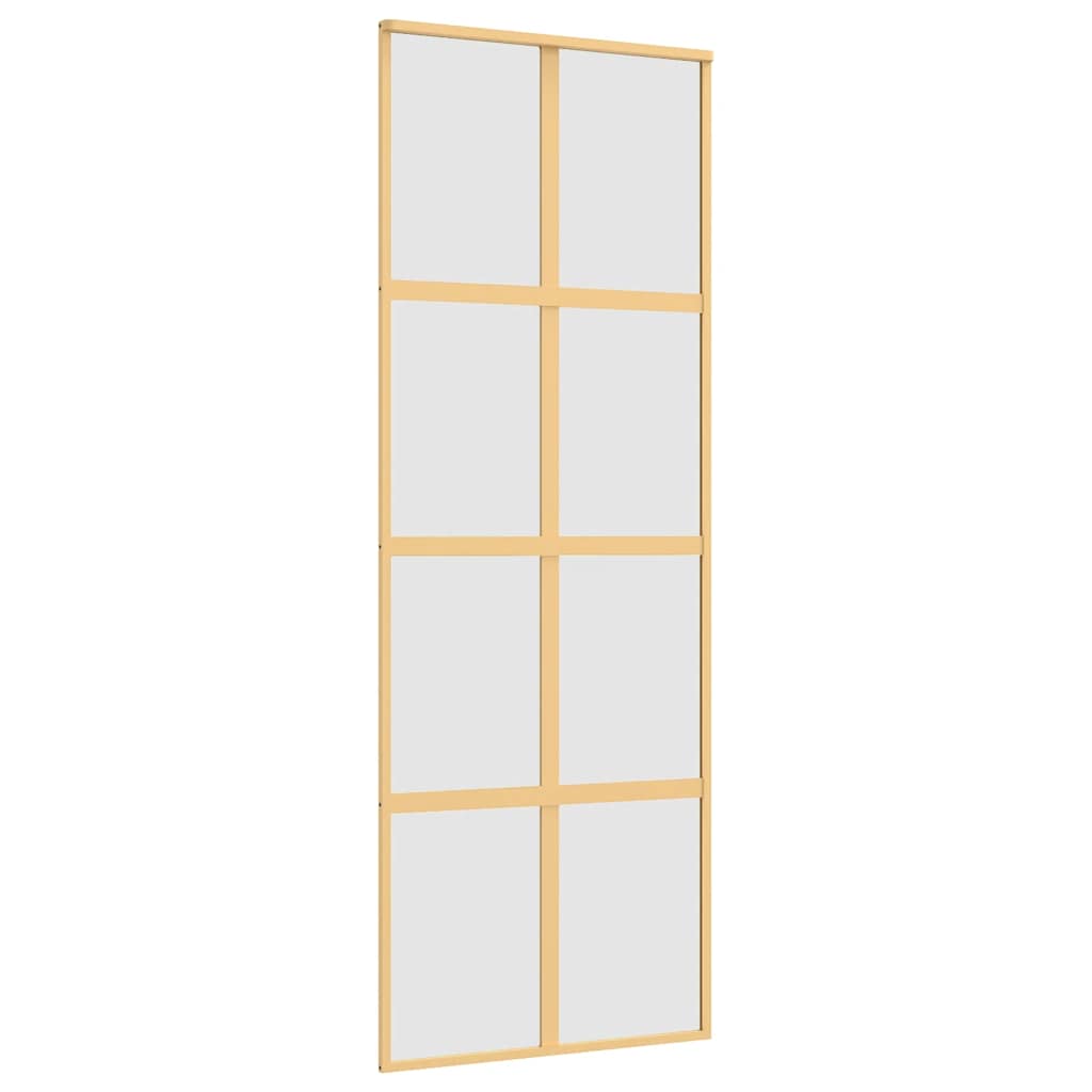 vidaXL Sliding Door Gold 76x205 cm Frosted ESG Glass and Aluminium