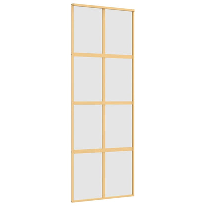 vidaXL Sliding Door Gold 76x205 cm Frosted ESG Glass and Aluminium