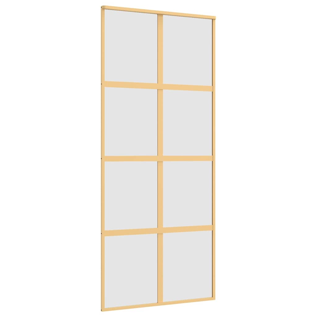 vidaXL Sliding Door Gold 90x205 cm Frosted ESG Glass and Aluminium