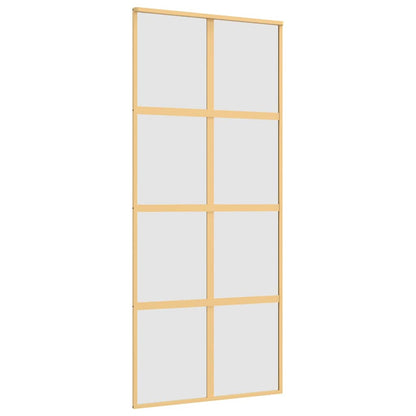 vidaXL Sliding Door Gold 90x205 cm Frosted ESG Glass and Aluminium