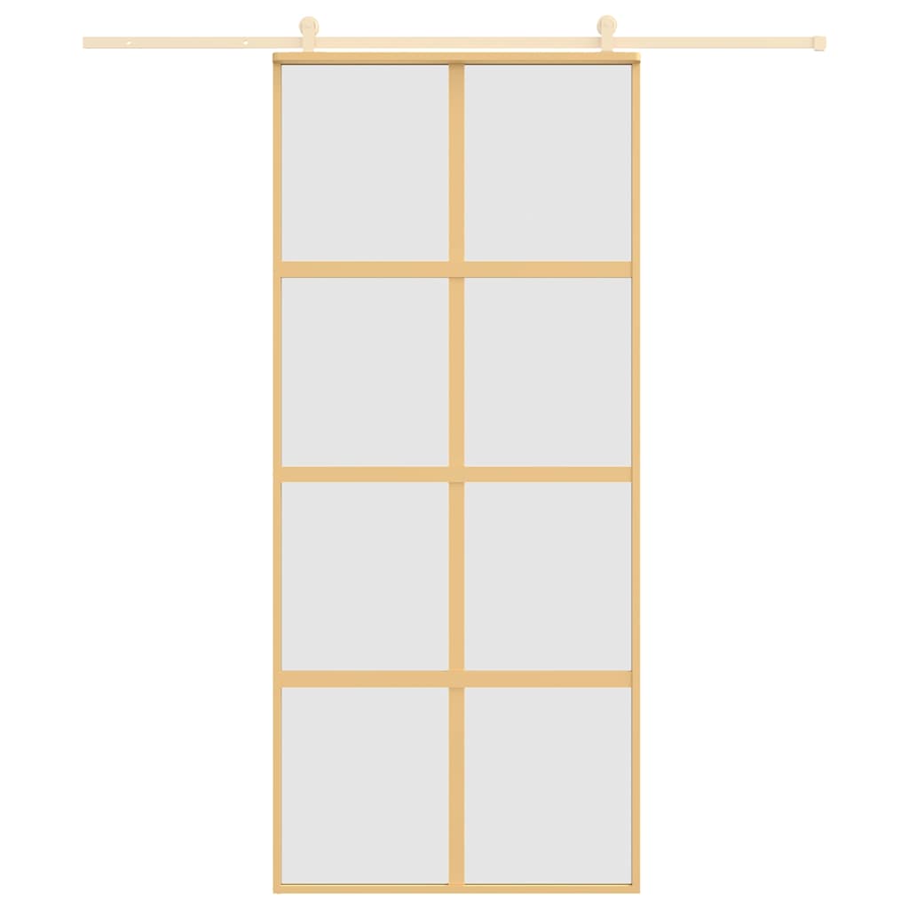 vidaXL Sliding Door Gold 90x205 cm Frosted ESG Glass and Aluminium